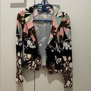 Chic Floral Women's Blazer - Multicolor